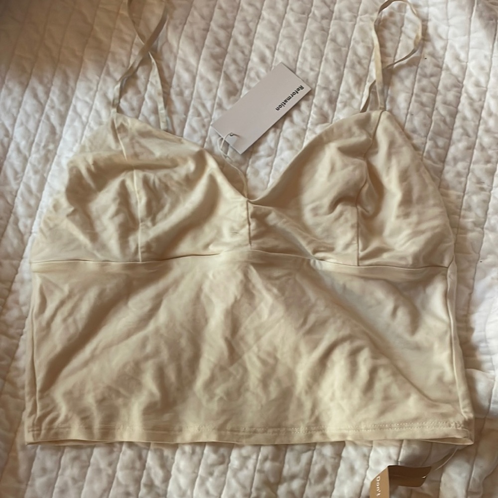 Reformation cropped stretch cami sz L nwt